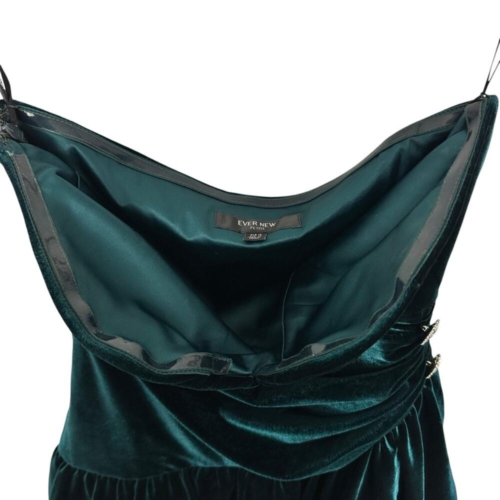 Ever New Bubble Hem Mini Velvet Emerald Dress Heart Diamanté Sz 8 Petite Party - Picture 7 of 12